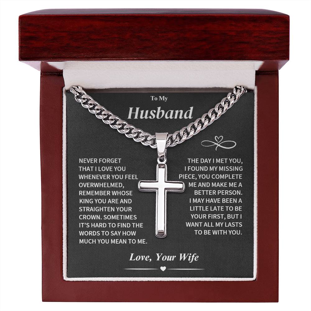 Gift for Husband-Cuban Cross-From Wife