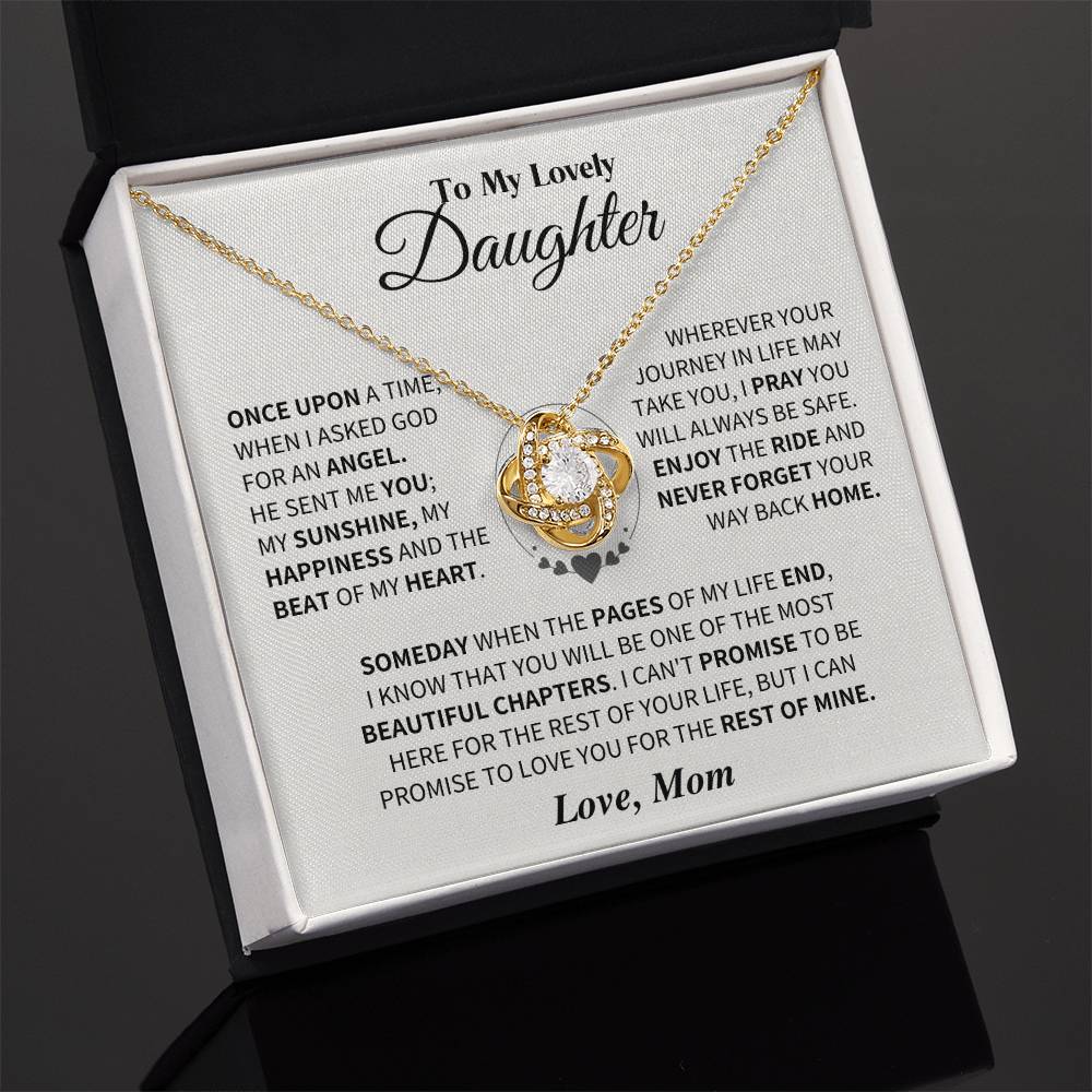Jewelry Daughter Gift From Mom, "Beautiful Chapters", Knot Necklace Daughter Gift From Mom, "Beautiful Chapters", Knot Necklace