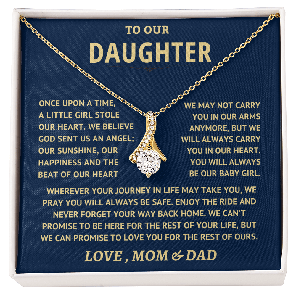 Jewelry Daughter Gift From Mom & Dad, "Never Forget" Alluring Beauty Necklace Daughter Gift From Mom & Dad, "Never Forget" Alluring Beauty Necklace