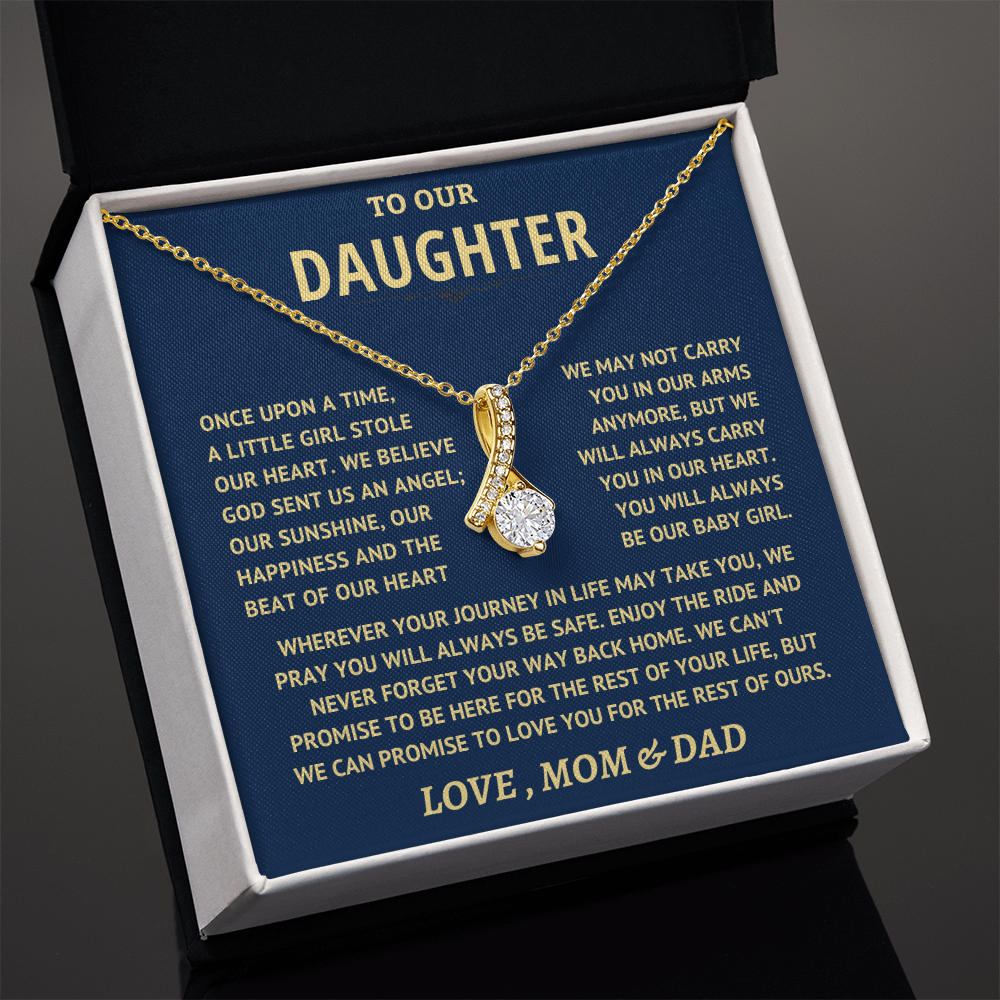 Jewelry Daughter Gift From Mom & Dad, "Never Forget" Alluring Beauty Necklace Daughter Gift From Mom & Dad, "Never Forget" Alluring Beauty Necklace