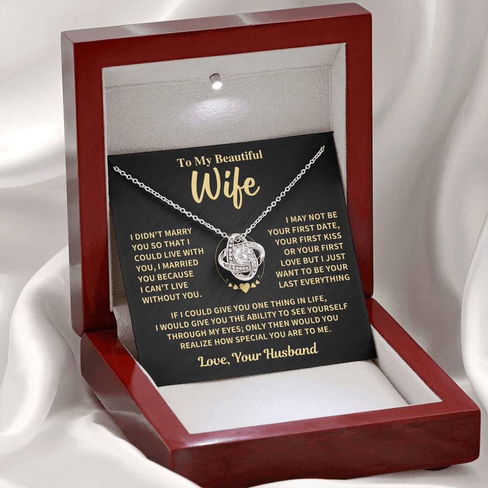 Jewelry Wife Gift, "My Last Everything", Knot Necklace Wife Gift, "My Last Everything", Knot Necklace