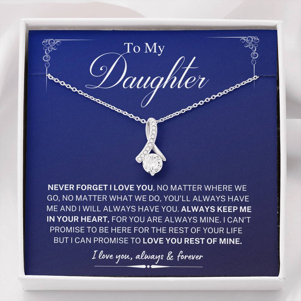Always Keep Me in your Heart; Alluring Beauty Necklace Gift for Daughter - Family Love Tree