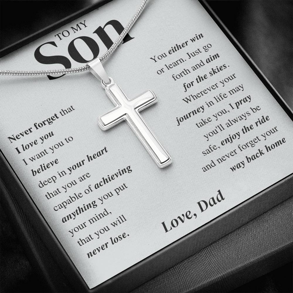 Cross Necklace; Son Gift - Family Love Tree
