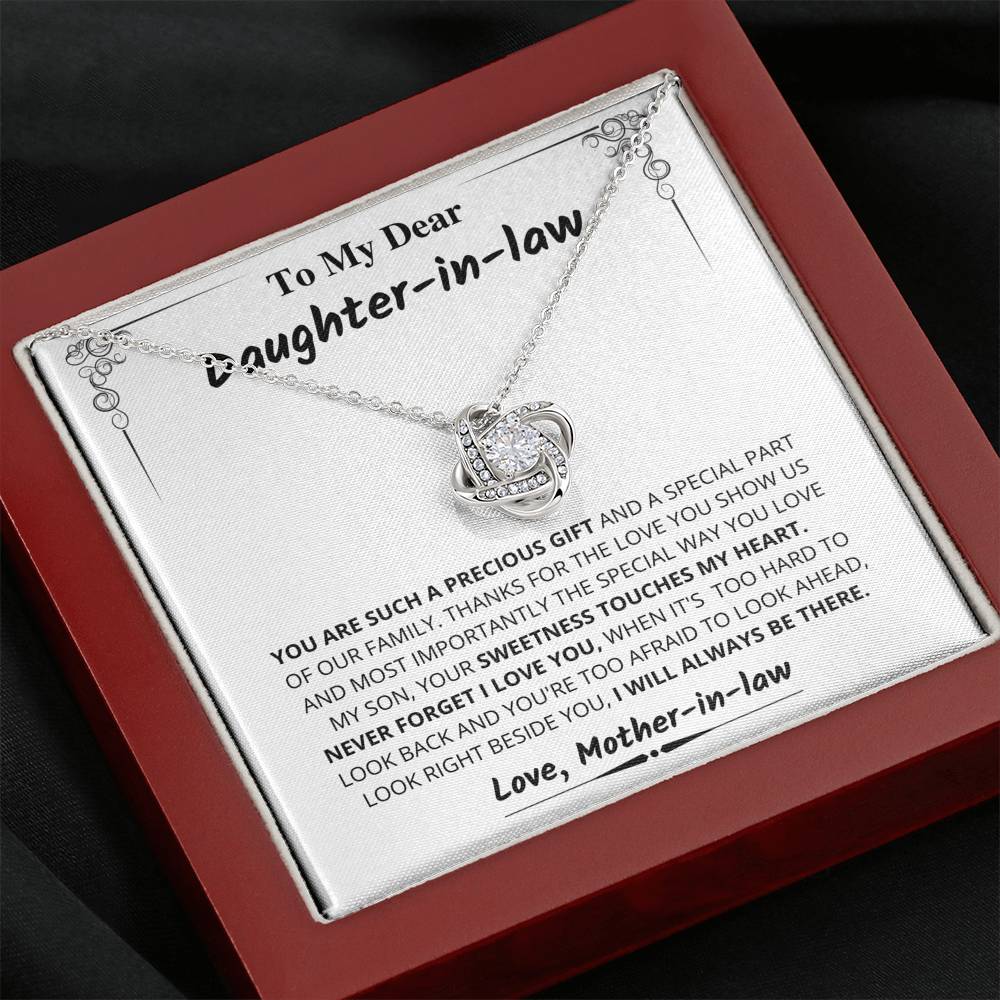 Jewelry Daughter-in-law gift- Your Sweetness Touches My Heart- From Mom