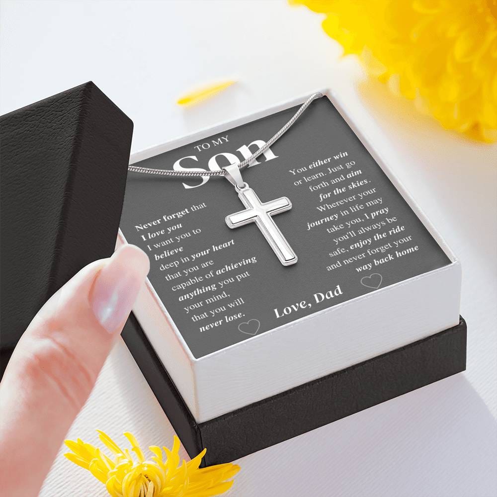 Jewelry Enjoy the ride; Son Cross Necklace Gift
