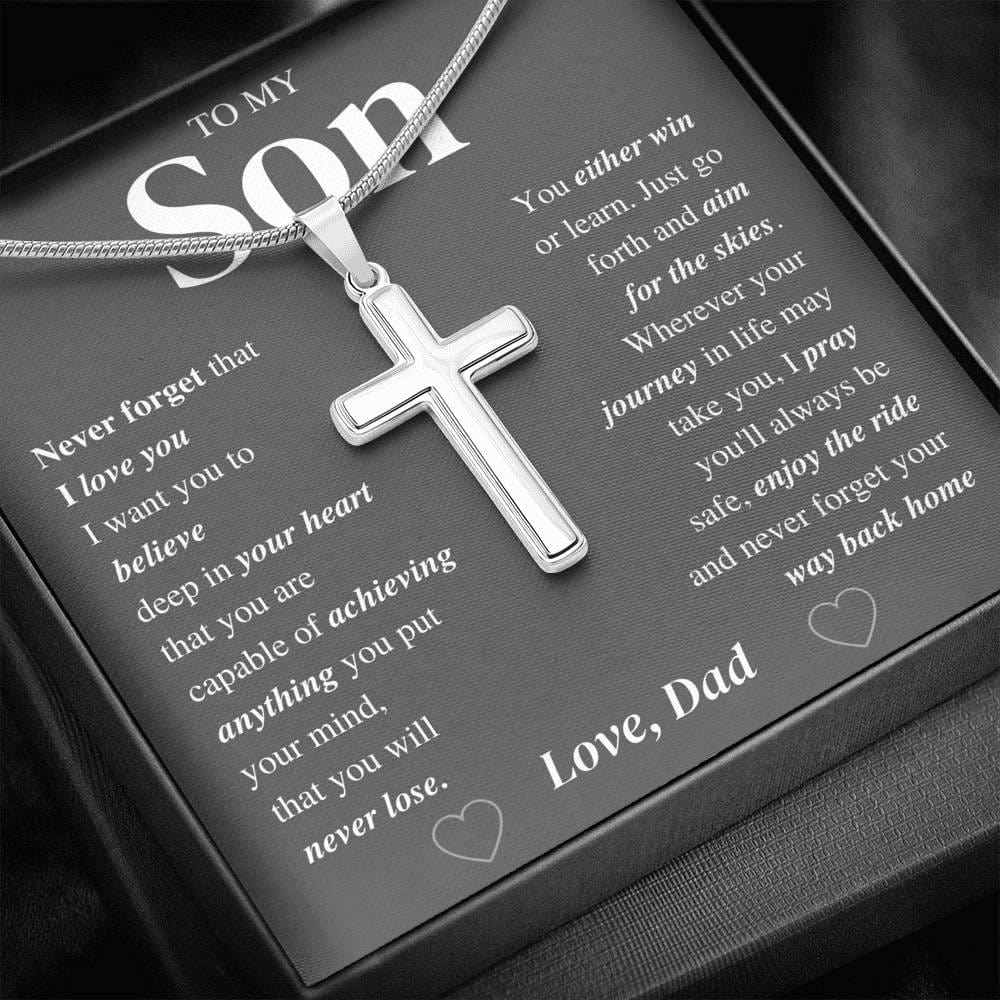 Jewelry Enjoy the ride; Son Cross Necklace Gift