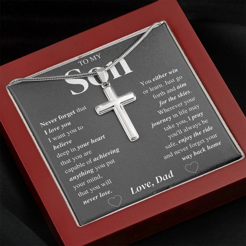 Jewelry Enjoy the ride; Son Cross Necklace Gift