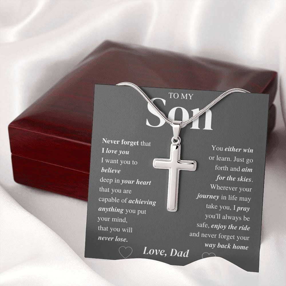 Jewelry Enjoy the ride; Son Cross Necklace Gift