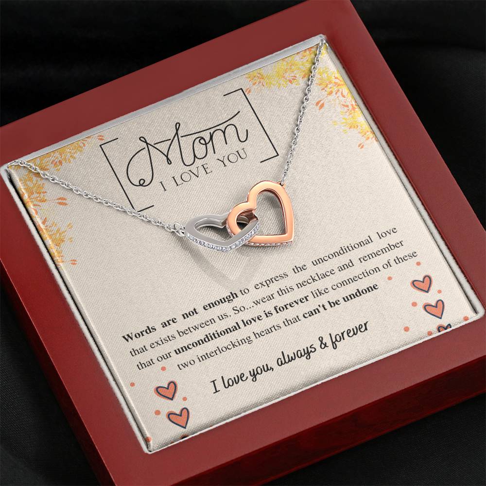 Jewelry Unconditional love is forever; Interlocking hearts necklace mommy gift