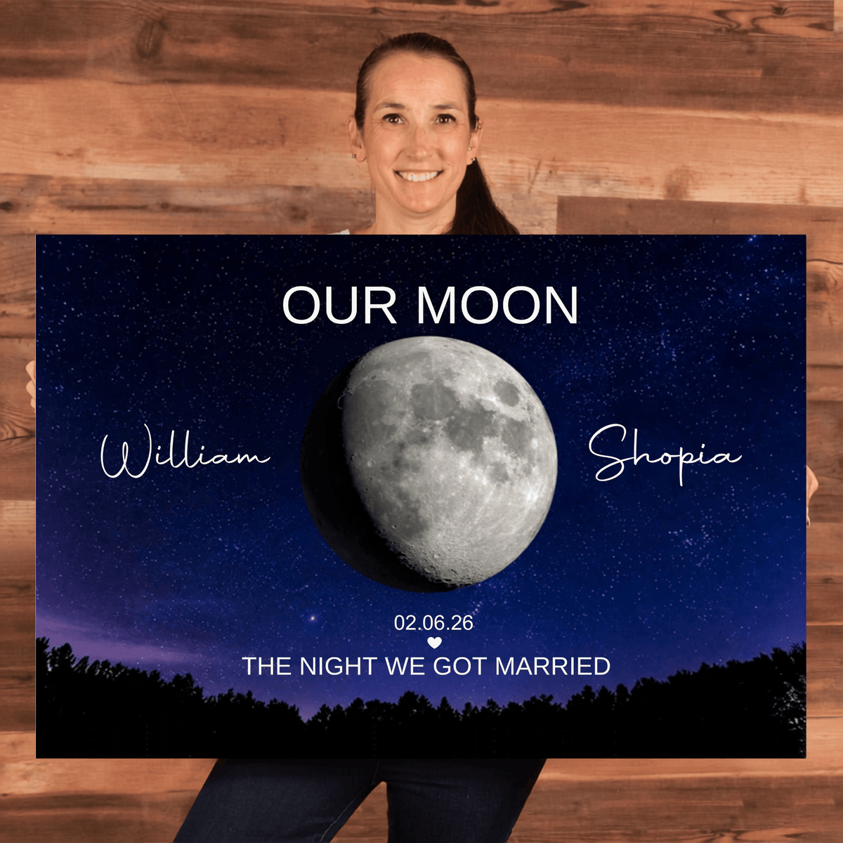 canvas Personalized Our Moon Canvas | Custom Couple Names & Wedding Date | Romantic Night Sky Anniversary Wall Art Gift Personalized Our Moon Canvas | Custom Couple Names & Wedding Date | Romantic Night Sky Anniversary Wall Art Gift