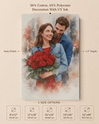 canvas Personalized Couple Rose Canvas | Romantic Couple Portrait Wall Art | Custom Love Artwork | Anniversary & Valentine's Day Gift Personalized Couple Rose Canvas | Romantic Couple Portrait Wall Art | Custom Love Artwork | Anniversary & Valentine's Day Gift
