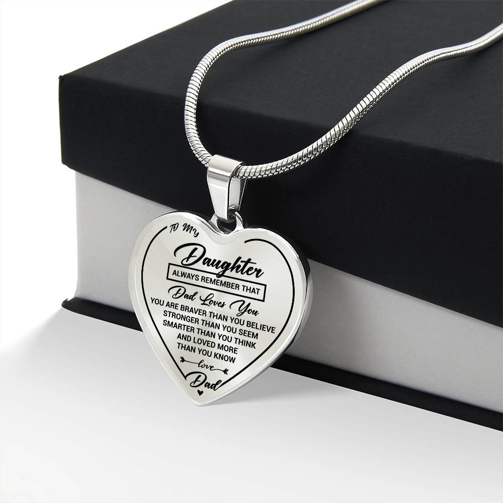 Daughter Heart Necklace Gift