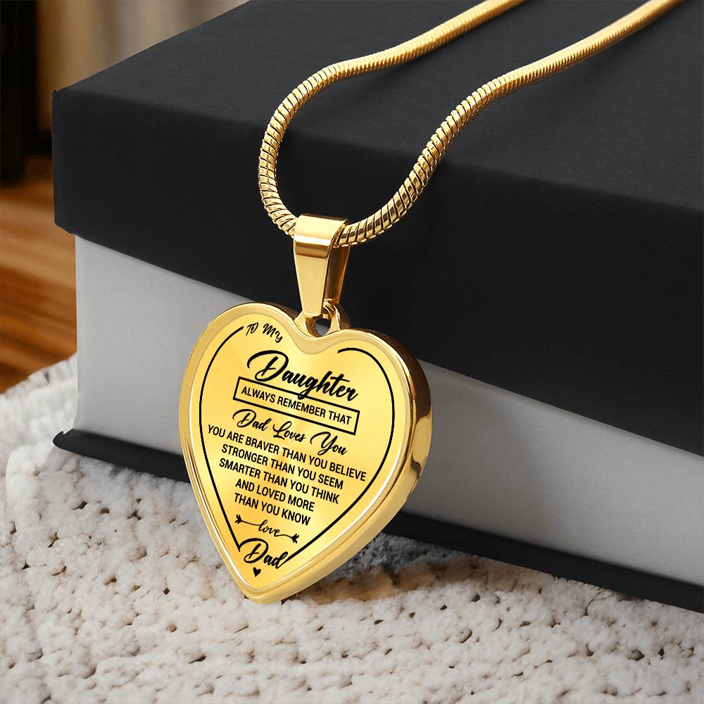 Daughter Heart Necklace Gift