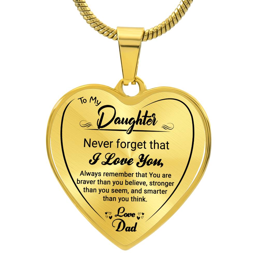 Daughter Gift-Heart Necklace-From Dad
