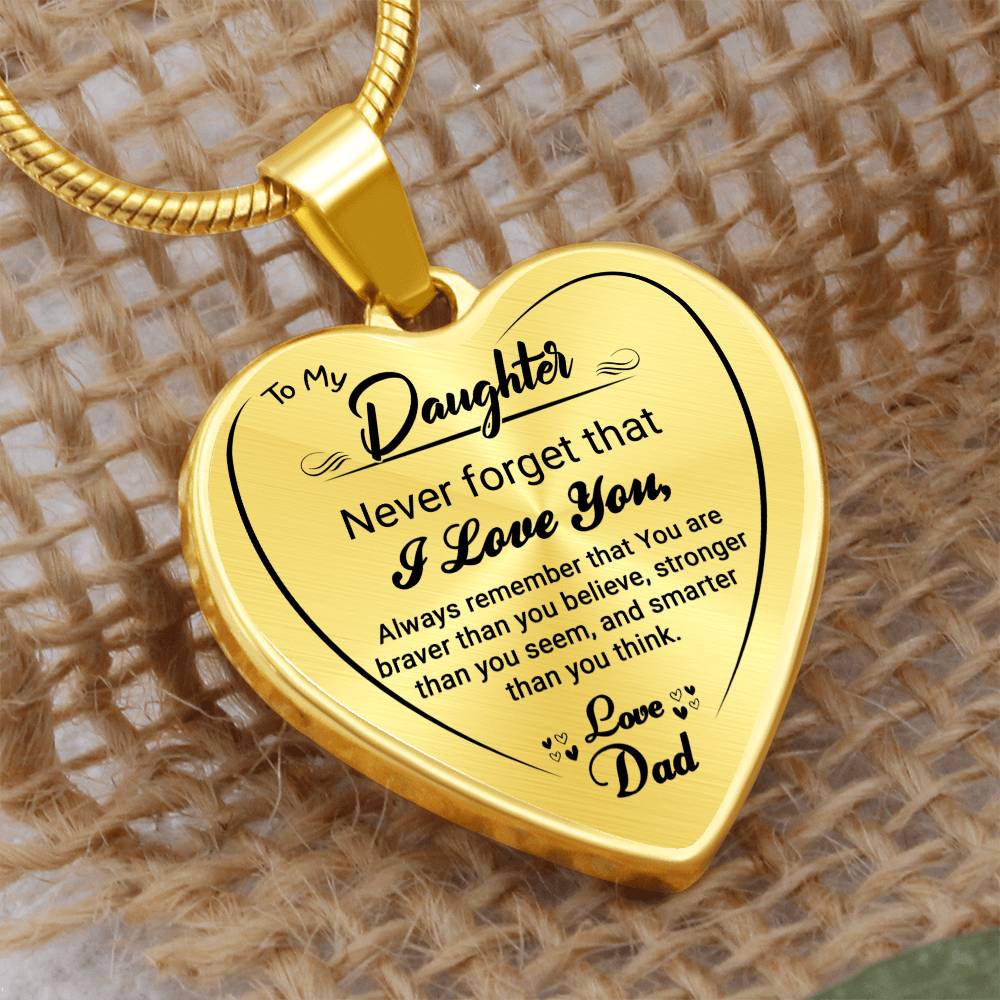 Daughter Gift-Heart Necklace-From Dad