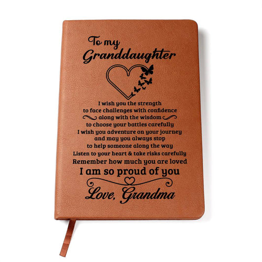 Jewelry Granddaughter Gift From Grandma, "Proud of You", Graphic Journal