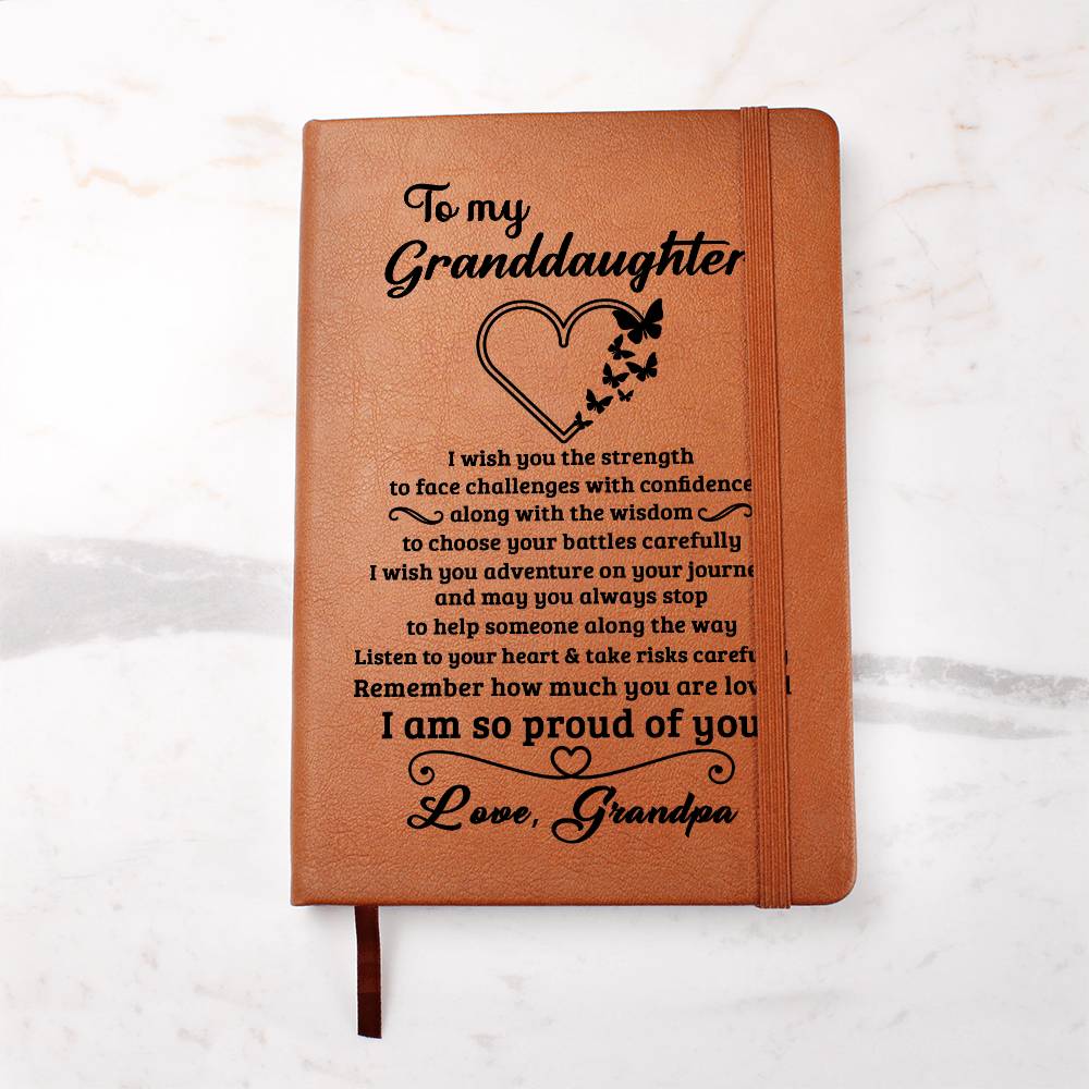 Jewelry Granddaughter Gift From Grandpa, "Proud of You", Graphic Journal