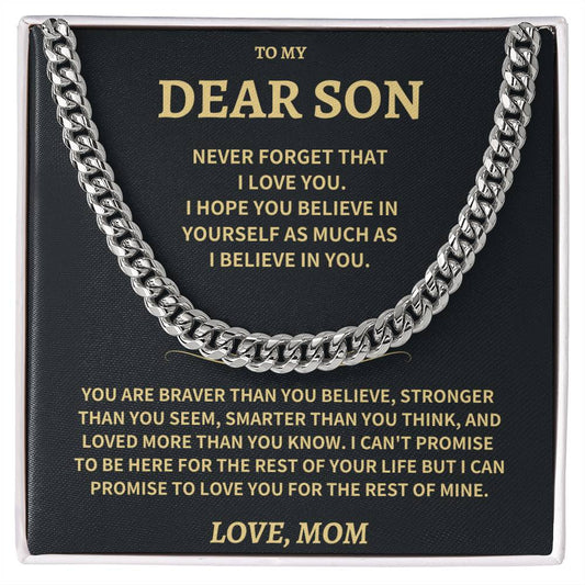 Jewelry Son Gift-Never Forget-From MOM