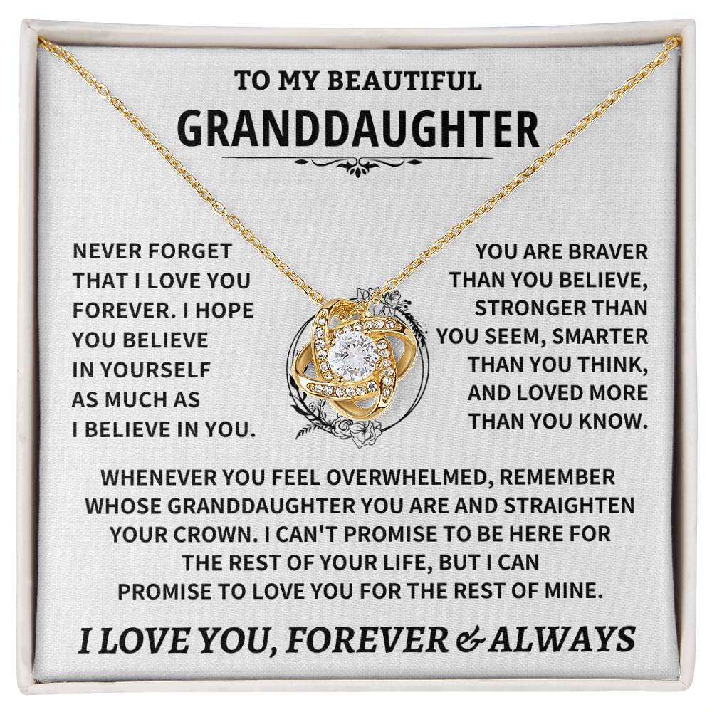 Jewelry Granddaughter Gift, Never Forget That I Love You"