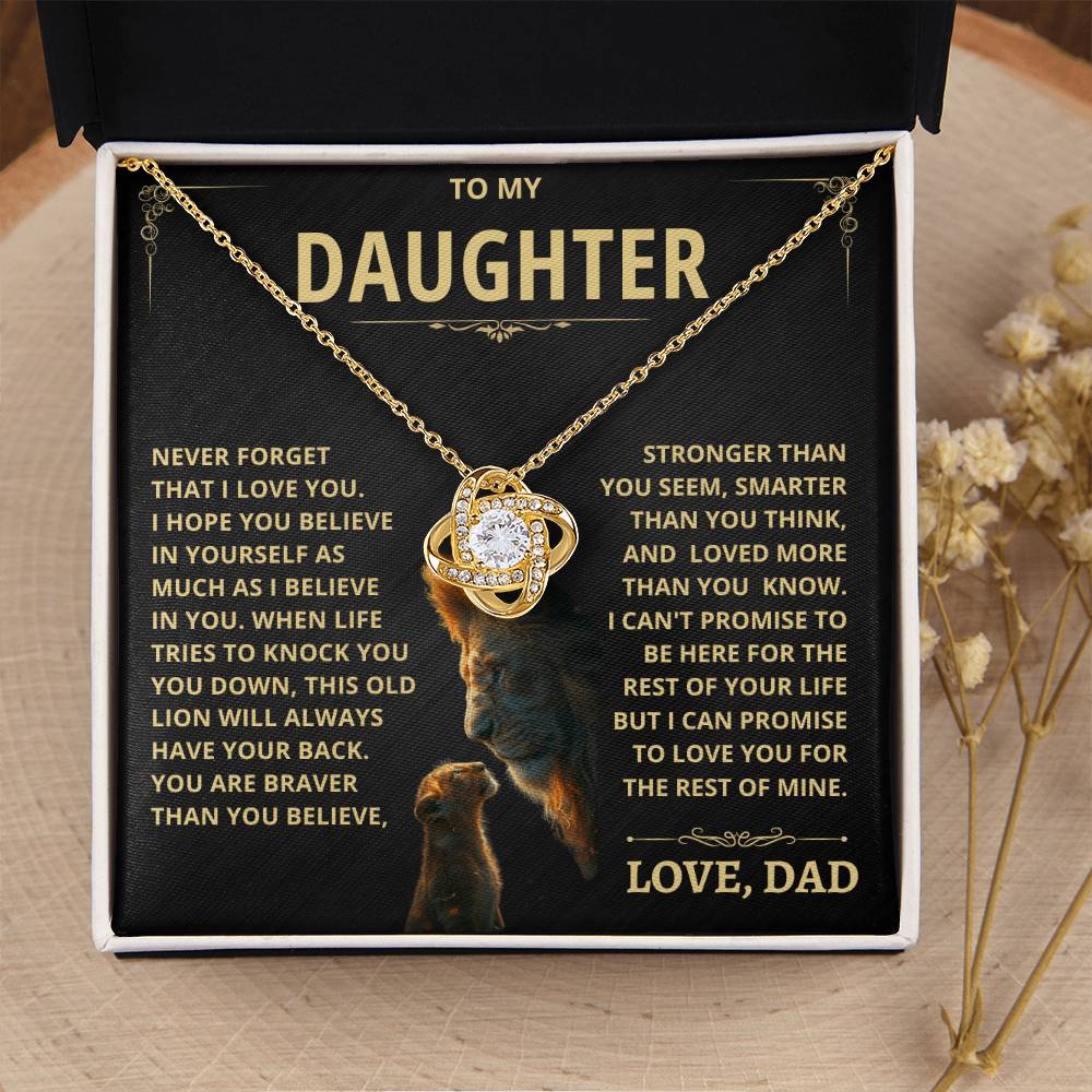 Jewelry Beautiful Daughter Gift, "This old lion will always have your back"