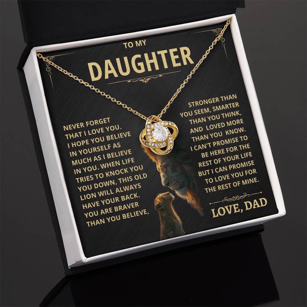 Jewelry Beautiful Daughter Gift, "This old lion will always have your back"