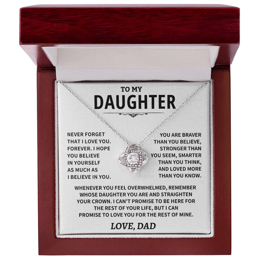 Jewelry Daughter Gift From Dad, "Never Forget That I Love You"