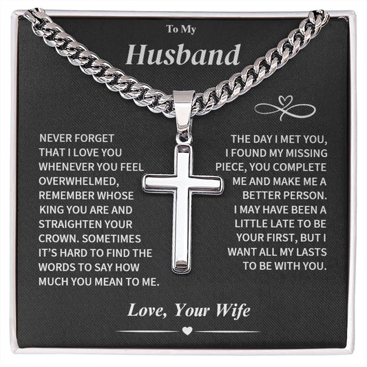 Gift for Husband-Cuban Cross-From Wife