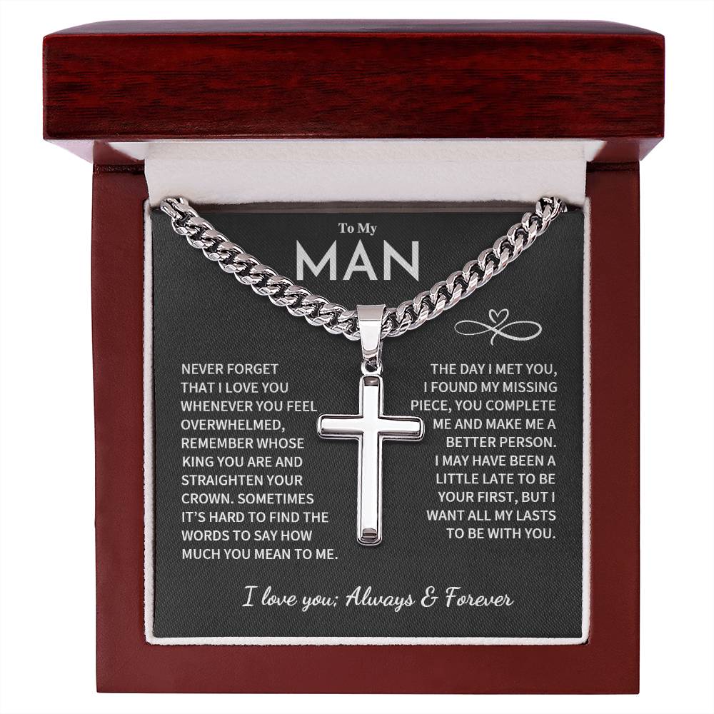 Gift For My Man-Cuban Cross Chain