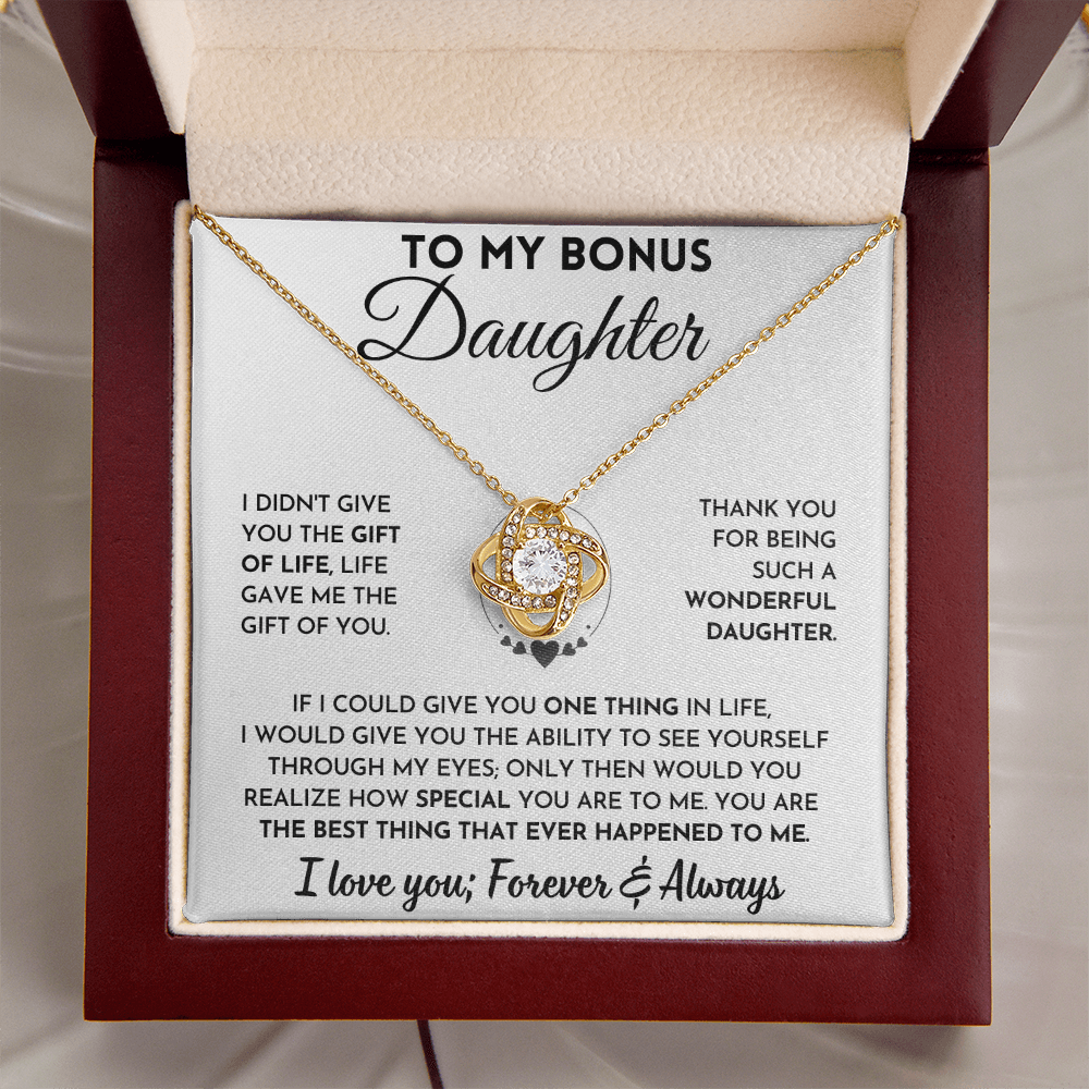 Jewelry Bonus Daughter Gift,"Forever & Always", Knot Necklace Bonus Daughter Gift,"Forever & Always", Knot Necklace