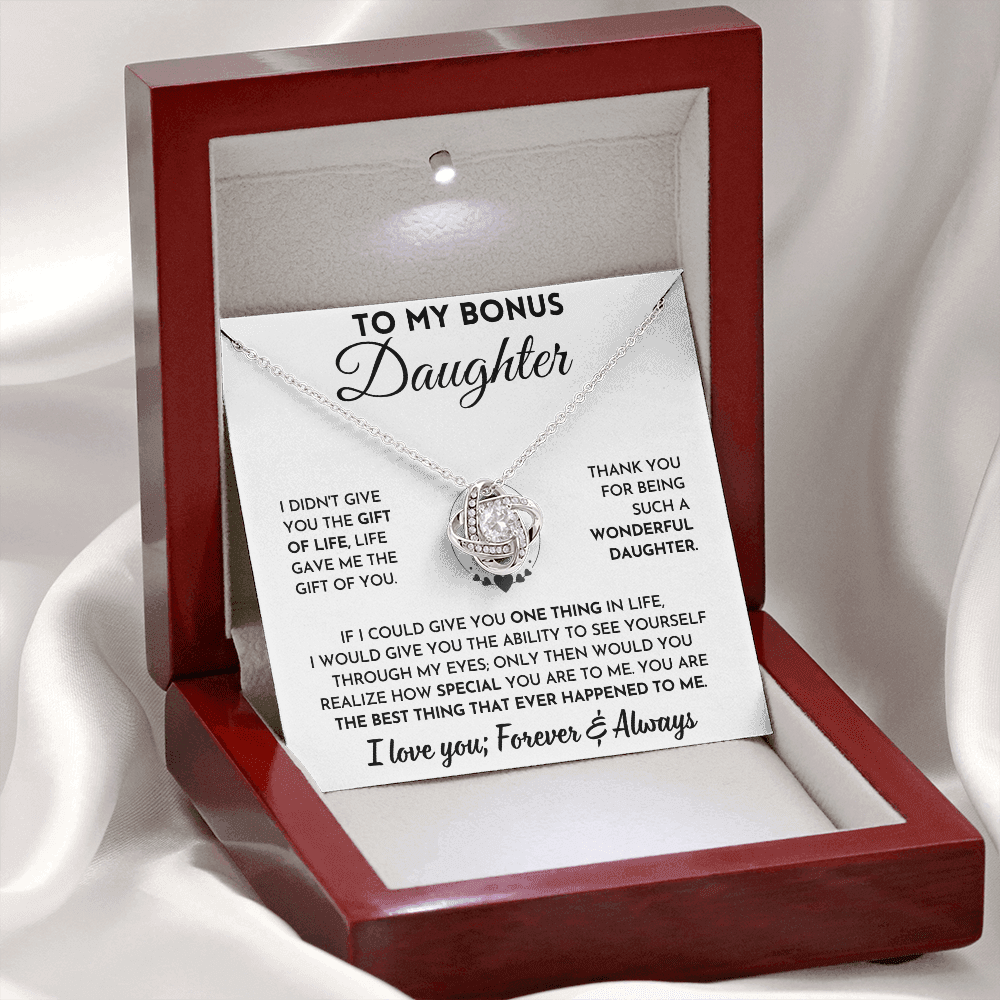 Jewelry Bonus Daughter Gift,"Forever & Always", Knot Necklace Bonus Daughter Gift,"Forever & Always", Knot Necklace