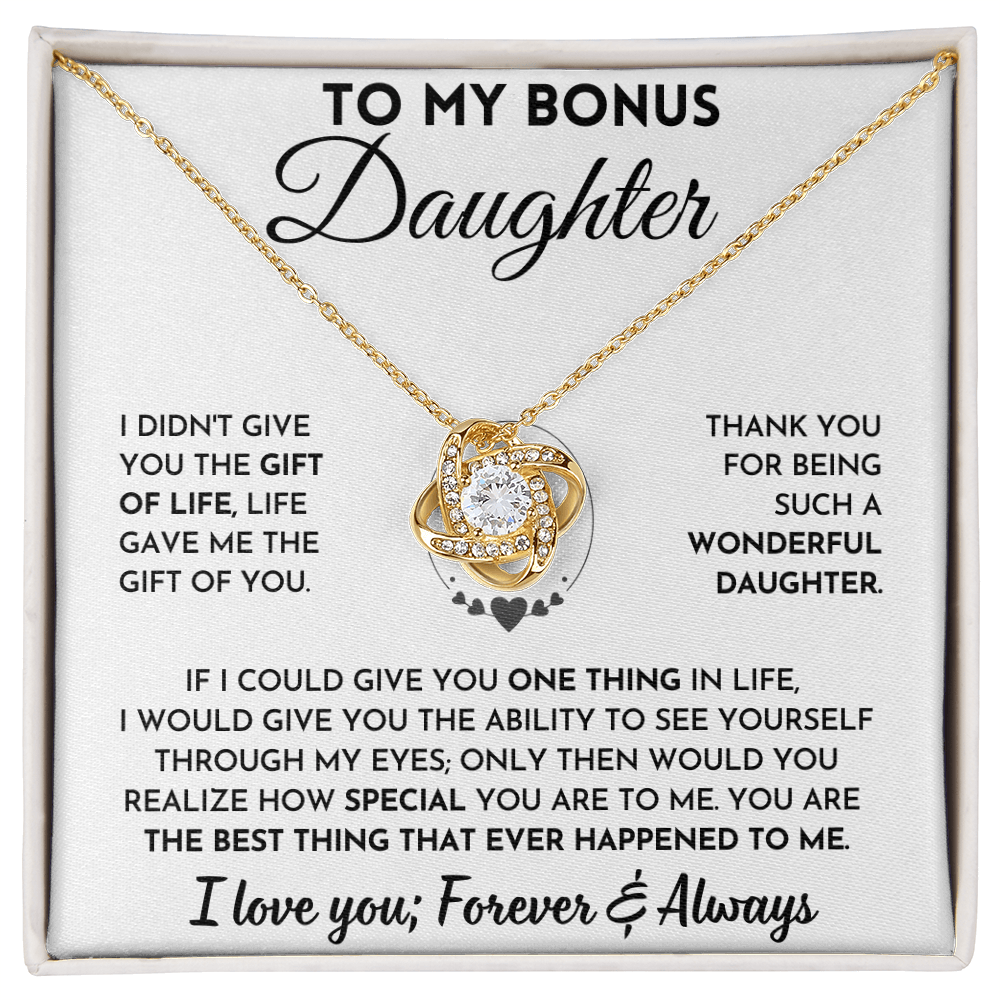 To My Bonus Daughter Gold Necklace
