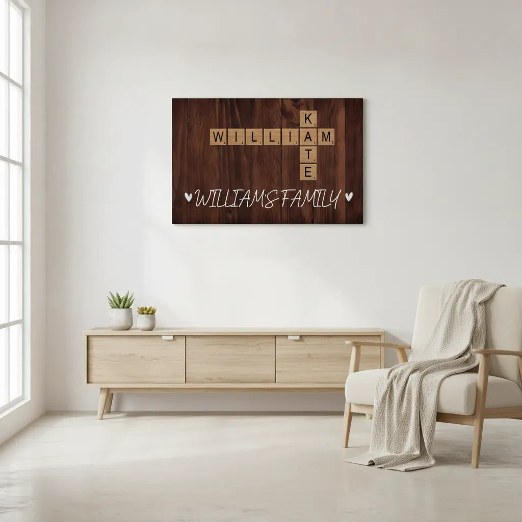 Custom Family Scrabble Sign