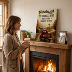 "God Blessed the Broken Road" – Custom Couple Truck Farmhouse Canvas