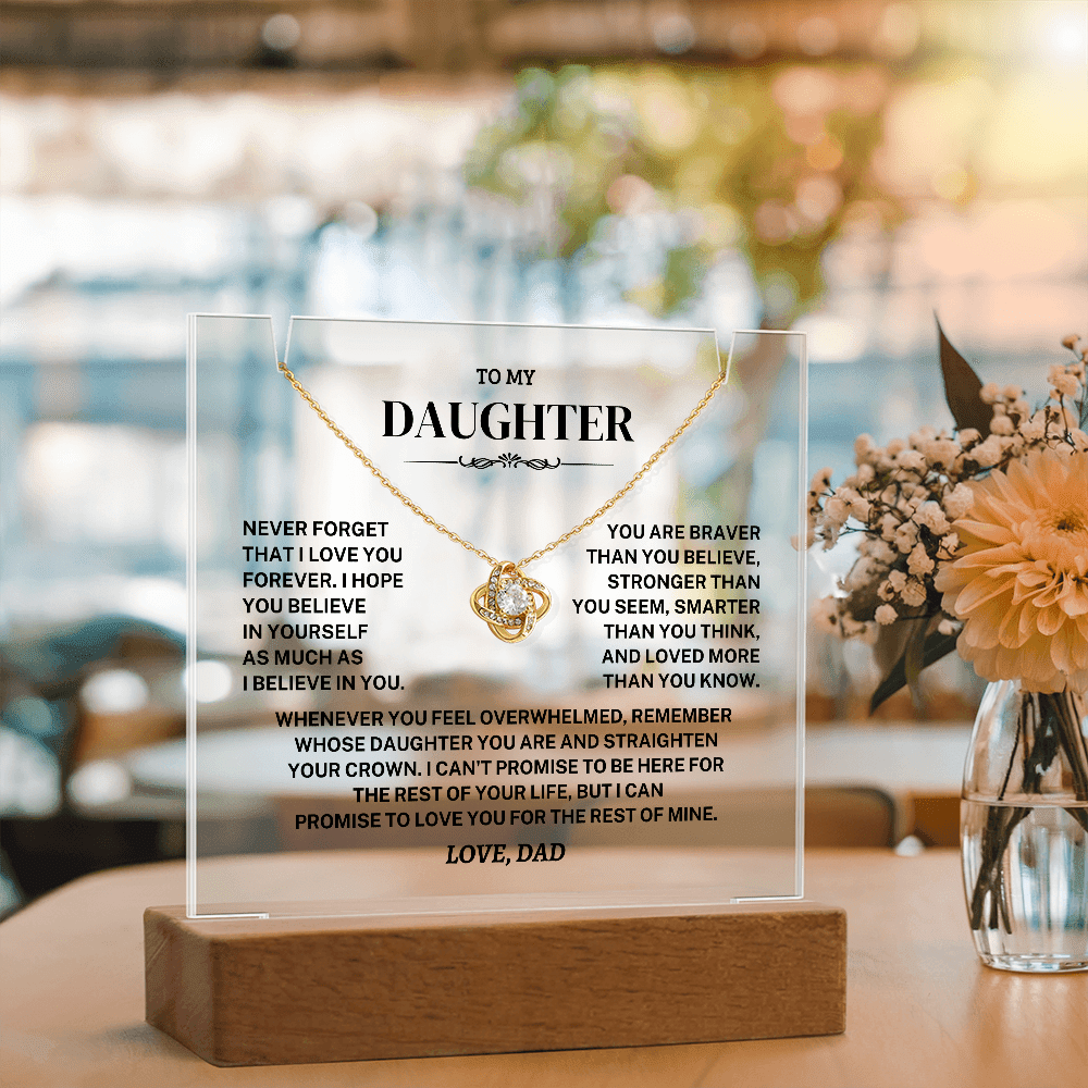 Jewelry Daughter Gift -Acrylic Square Necklace Daughter Gift -Acrylic Square Necklace