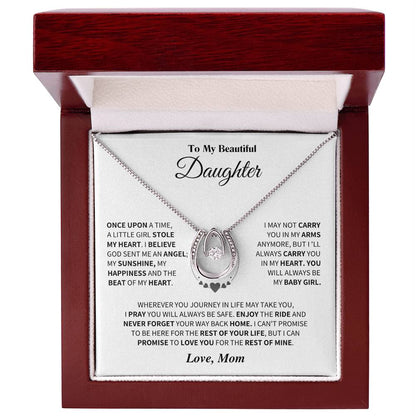 Jewelry Daughter Gift- An Angel- Horseshoe Necklace