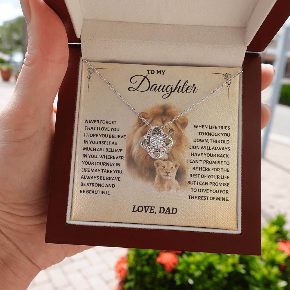 Jewelry Daughter Gift- Believe In Yourself- Love Knot Necklace