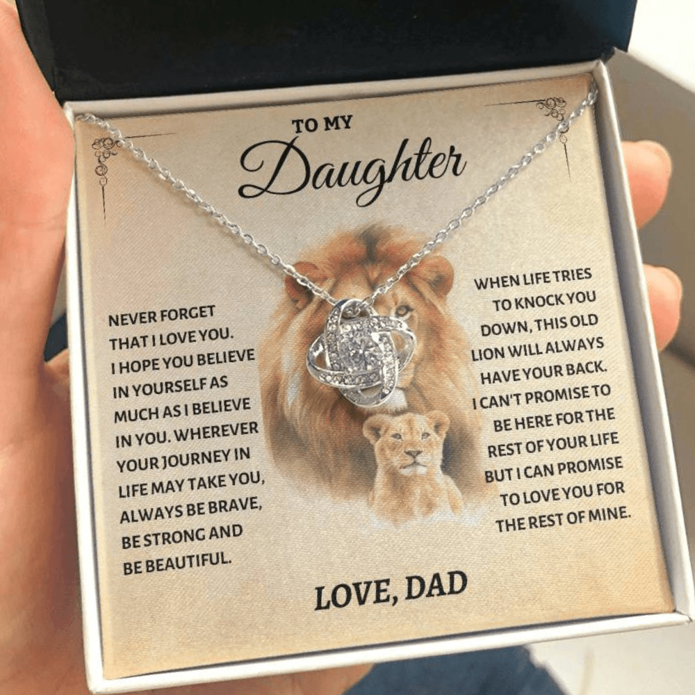 Jewelry Daughter Gift- Believe In Yourself- Love Knot Necklace