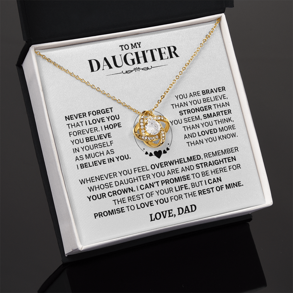 Jewelry Daughter Gift From Dad, "Never Forget", Knot Necklace Daughter Gift From Dad, "Never Forget", Knot Necklace