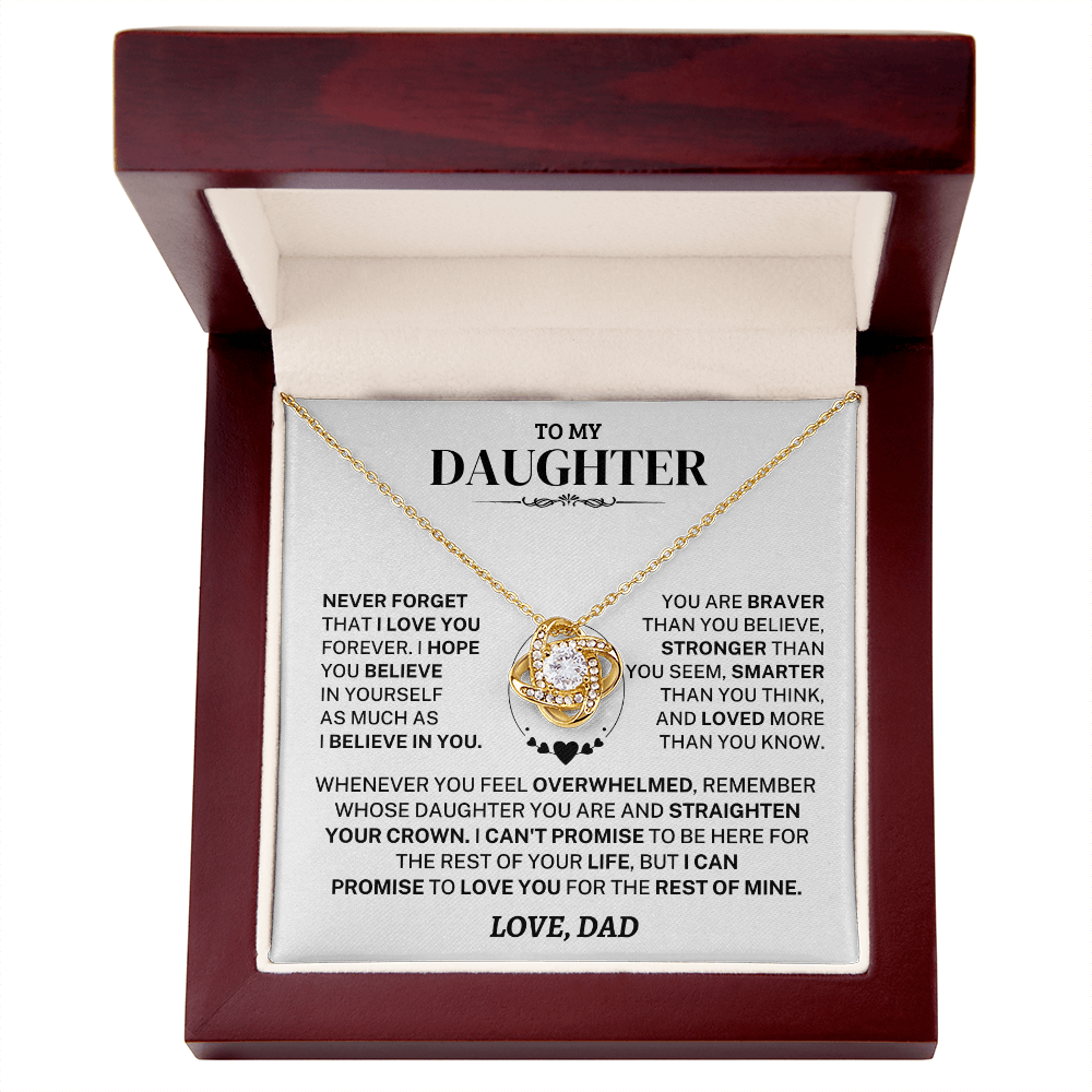 Jewelry Daughter Gift From Dad, "Never Forget", Knot Necklace Daughter Gift From Dad, "Never Forget", Knot Necklace