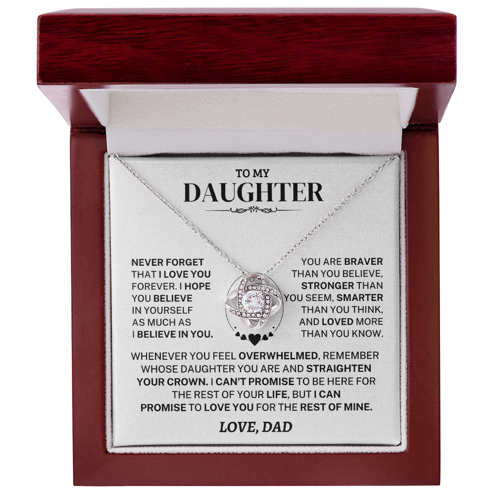 Jewelry Daughter Gift From Dad, "Never Forget", Knot Necklace Daughter Gift From Dad, "Never Forget", Knot Necklace
