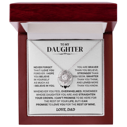 Jewelry Daughter Gift From Dad, "Never Forget", Knot Necklace Daughter Gift From Dad, "Never Forget", Knot Necklace