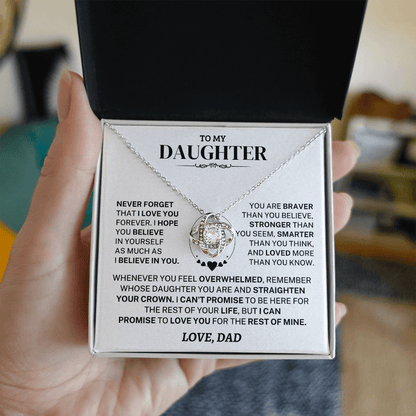 Jewelry Daughter Gift From Dad, "Never Forget", Knot Necklace Daughter Gift From Dad, "Never Forget", Knot Necklace