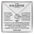 Jewelry Daughter Gift From Dad, "Never Forget", Knot Necklace Daughter Gift From Dad, "Never Forget", Knot Necklace
