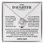 Jewelry Daughter Gift From Dad, "Never Forget", Knot Necklace Daughter Gift From Dad, "Never Forget", Knot Necklace