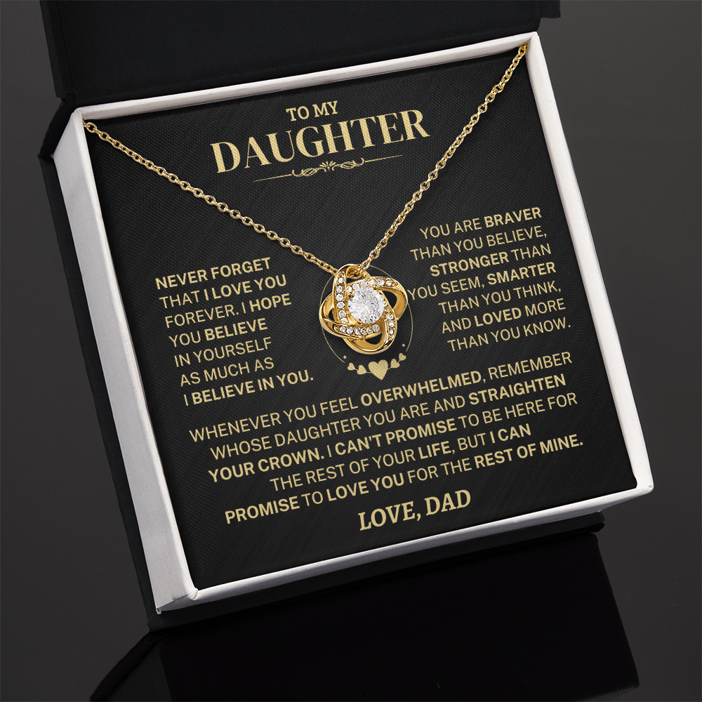 Jewelry Daughter Gift From Dad,"Never Forget",Knot Necklace Daughter Gift From Dad,"Never Forget",Knot Necklace