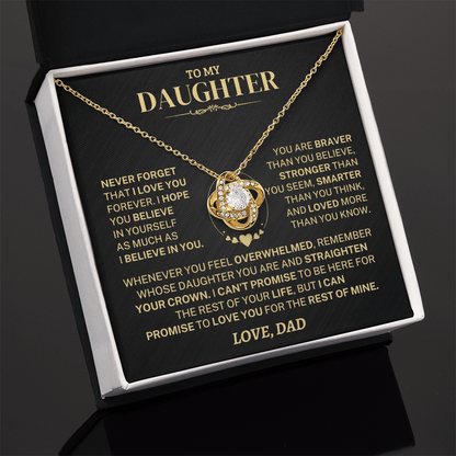 Jewelry Daughter Gift From Dad,"Never Forget",Knot Necklace Daughter Gift From Dad,"Never Forget",Knot Necklace