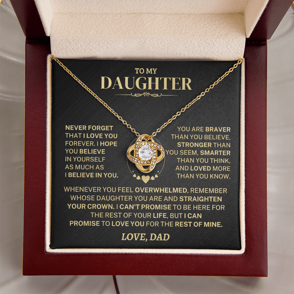 Jewelry Daughter Gift From Dad,"Never Forget",Knot Necklace Daughter Gift From Dad,"Never Forget",Knot Necklace