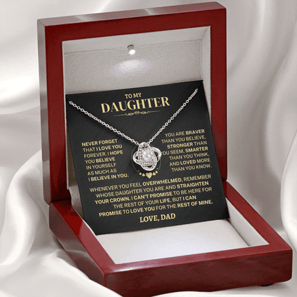 Jewelry Daughter Gift From Dad,"Never Forget",Knot Necklace Daughter Gift From Dad,"Never Forget",Knot Necklace