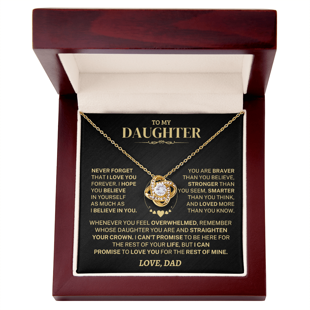 Jewelry Daughter Gift From Dad,"Never Forget",Knot Necklace Daughter Gift From Dad,"Never Forget",Knot Necklace