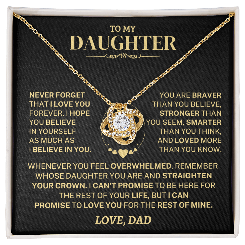 Jewelry Daughter Gift From Dad,"Never Forget",Knot Necklace Daughter Gift From Dad,"Never Forget",Knot Necklace